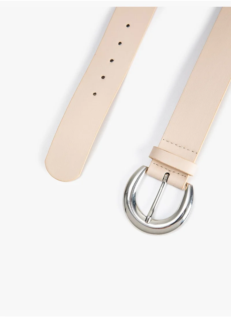 KOTON Faux Leather Metal Buckle Detail Belt