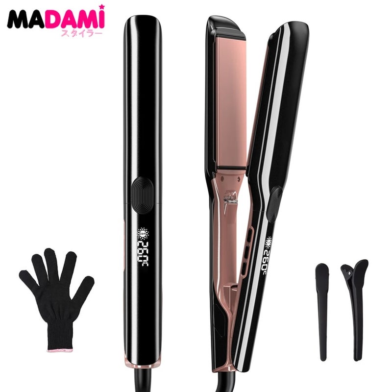 MADAMI Professional Hair Straightener 500 F Plasma Flat Iron 260 C Ceramic Coating Plate Smooth Frizz Salon Styling Tool 110V-240V - Image 2