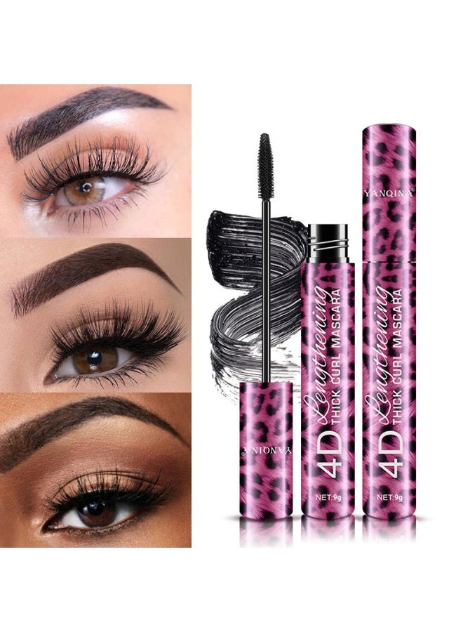 YANQINA Makeup Set Black Mascara + Eyeliner Pen Waterproof 4D Fiber Mascaras - Image 2