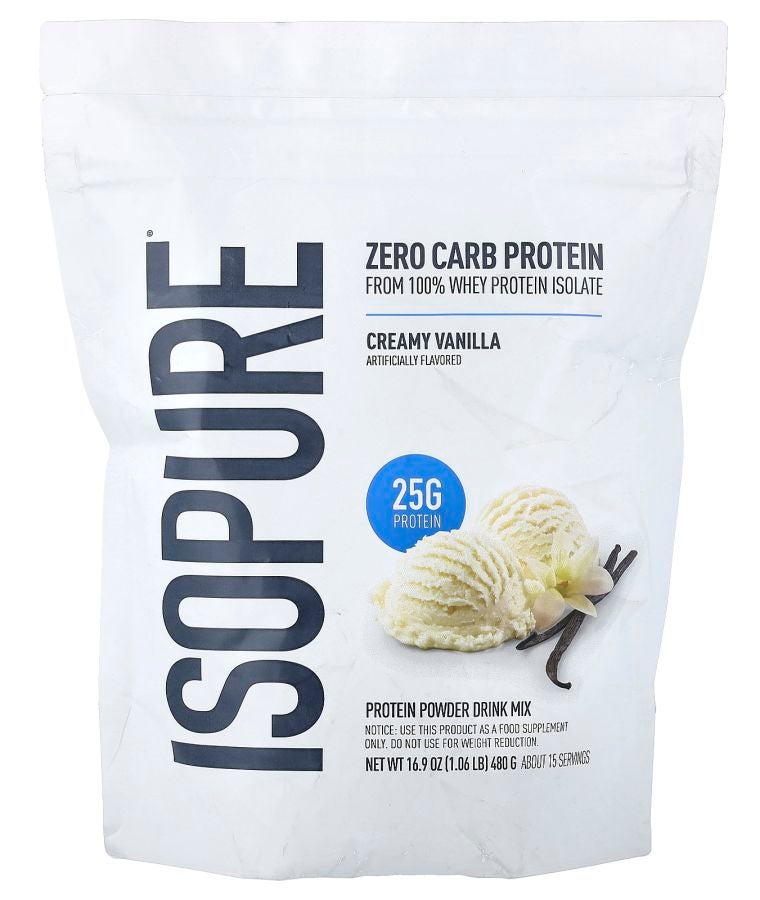 Isopure Zero Carb Protein Powder Drink Mix Creamy Vanilla 1.06 lb (480 g)