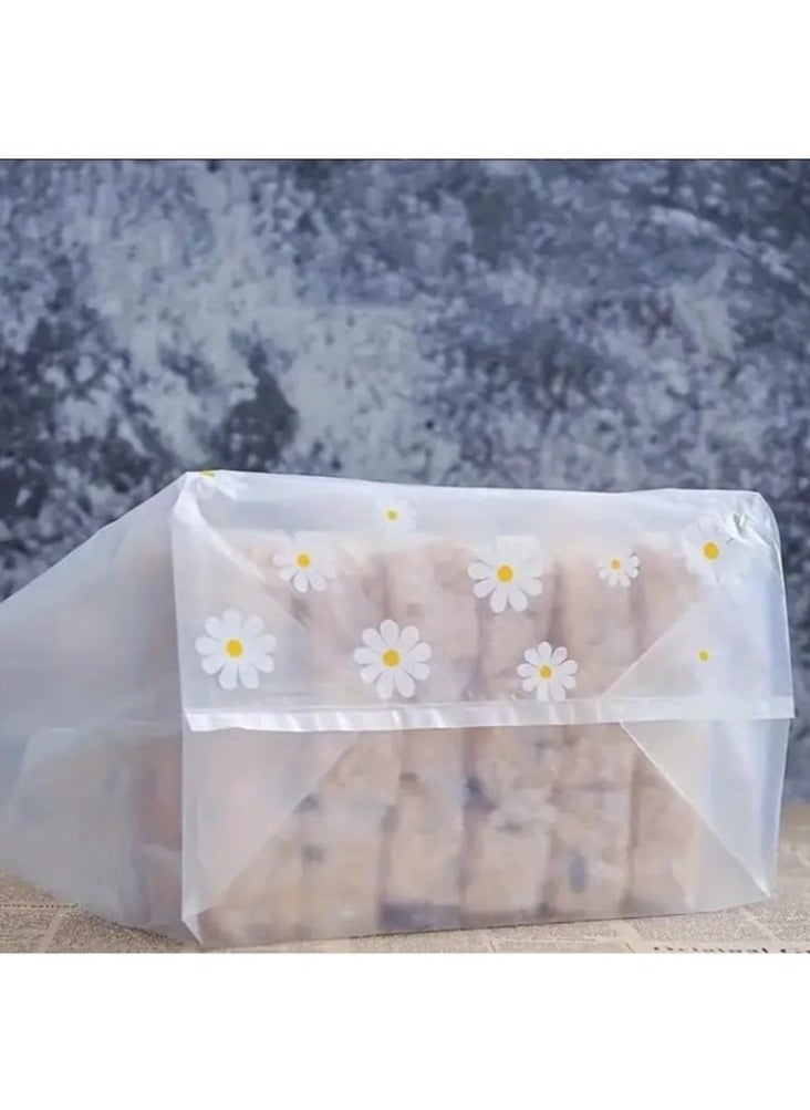 NIIMBOT - 50 Pieces Reusable Transparent Bags For Gifts And Distributions Decorated With Flowers, Food Bags, Clear Bags, Flower Bags, Clear 30×20cm - Image 1