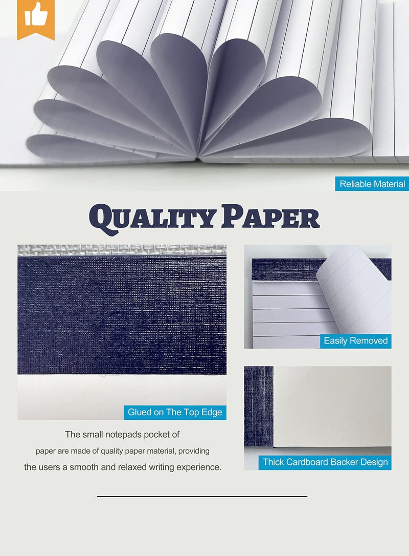 Aidunmis 10 Pack Small Notepads Refills Memo Pads 3 x 5 Inch Tear off Notepad Lined Writing Note Pads with 50 Sheets Note Pad Paper in Each Pad Mini Pocket Notebook Refills for Taking Notes Reminders Blue - Image 3