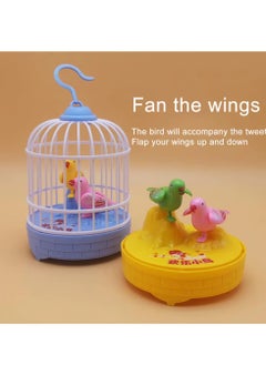 Rally Interactive Bird Cage Toy 2 Birds Singing Realistic Sounds with Fluttering Action (1 Piece Random Color)  - Image 5