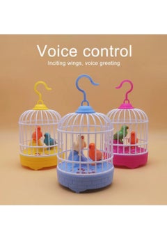 Rally Interactive Bird Cage Toy 2 Birds Singing Realistic Sounds with Fluttering Action (1 Piece Random Color)  - Image 1