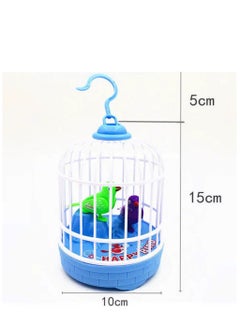 Rally Interactive Bird Cage Toy 2 Birds Singing Realistic Sounds with Fluttering Action (1 Piece Random Color)  - Image 2