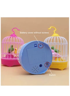 Rally Interactive Bird Cage Toy 2 Birds Singing Realistic Sounds with Fluttering Action (1 Piece Random Color)  - Image 3