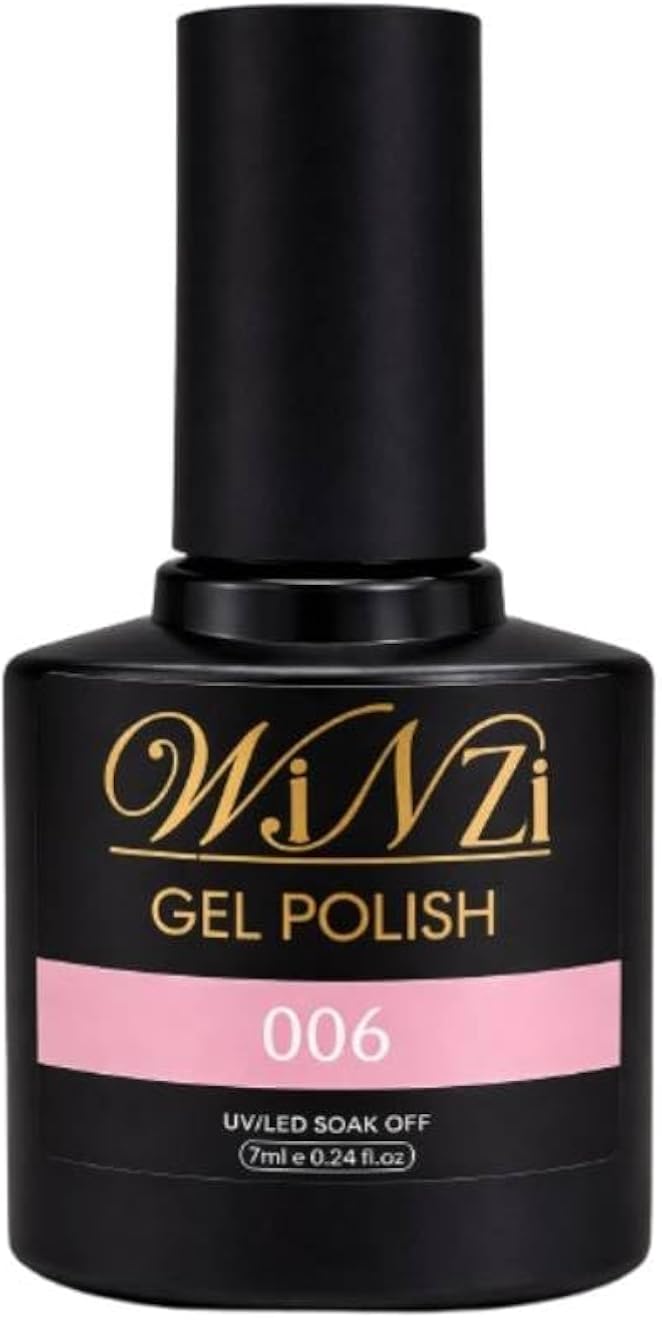Light Pink Gel Nail Polish 7ML, Soft Solid Pink Soak Off UV LED Nail Gel, Smooth Application, High Gloss Finish, Long Lasting Color for French Manicure, Salon Use and DIY at Home (006)