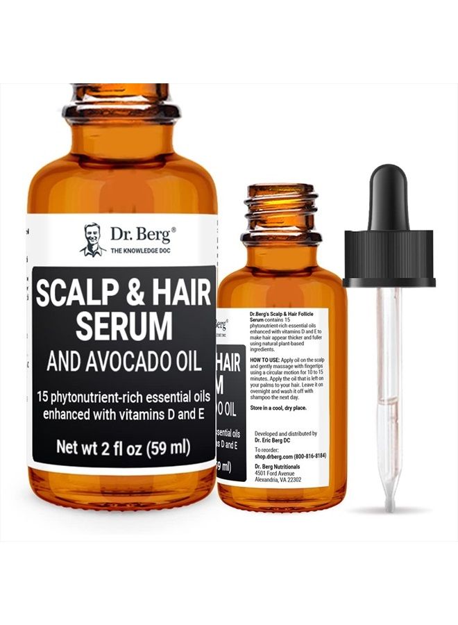 Dr. Berg Nutritionals Dr. Berg's (All In One) Hair Growth Serum w/Jojoba Oil & Castor Oil For Fuller Thicker Hair | Contains 13 Plant-Based All Natural Hair Growth Oils | Added Vitamin E & D for Enhancement | 2 fl oz - Image 1
