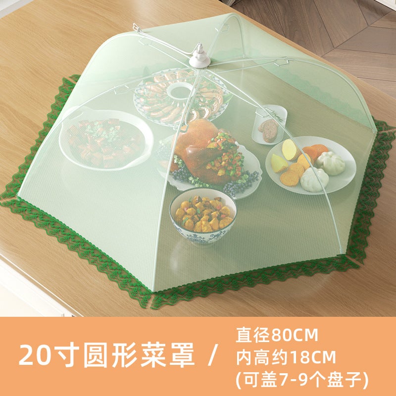 Dustproof Commercial Food Cover, Foldable Anti-Fly Mesh, Household Tableware Protector