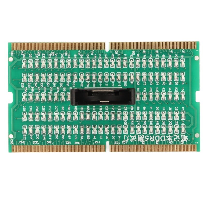 ذاكرة اختبار ذاكرة الكمبيوتر المحمول DDR5 واجهة أمامية وعكسية جهاز اختبار فتحة ذاكرة الوصول العشوائي للكمبيوتر الدفتري - أداة تشخيص الدوائر المفتوحة والقصر بمؤشر LED لإصلاح اللوحة الأم - Image 1