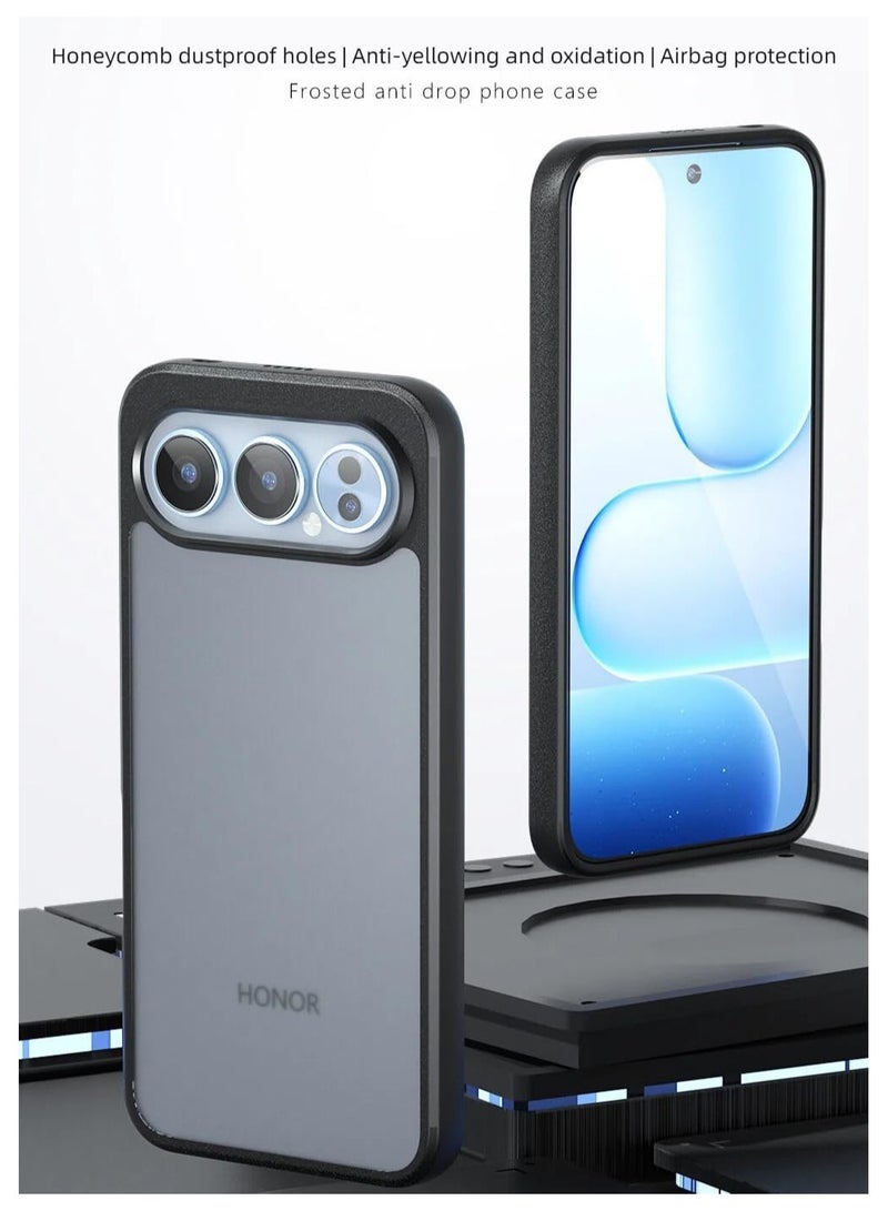 عام حافظة متوافقة مع Honor 500/500 Pro 5G، حافظة صلبة من البولي كربونات + TPU شبه شفافة غير لامعة ومقاومة للسقوط - حماية كاملة للعدسة - Image 2