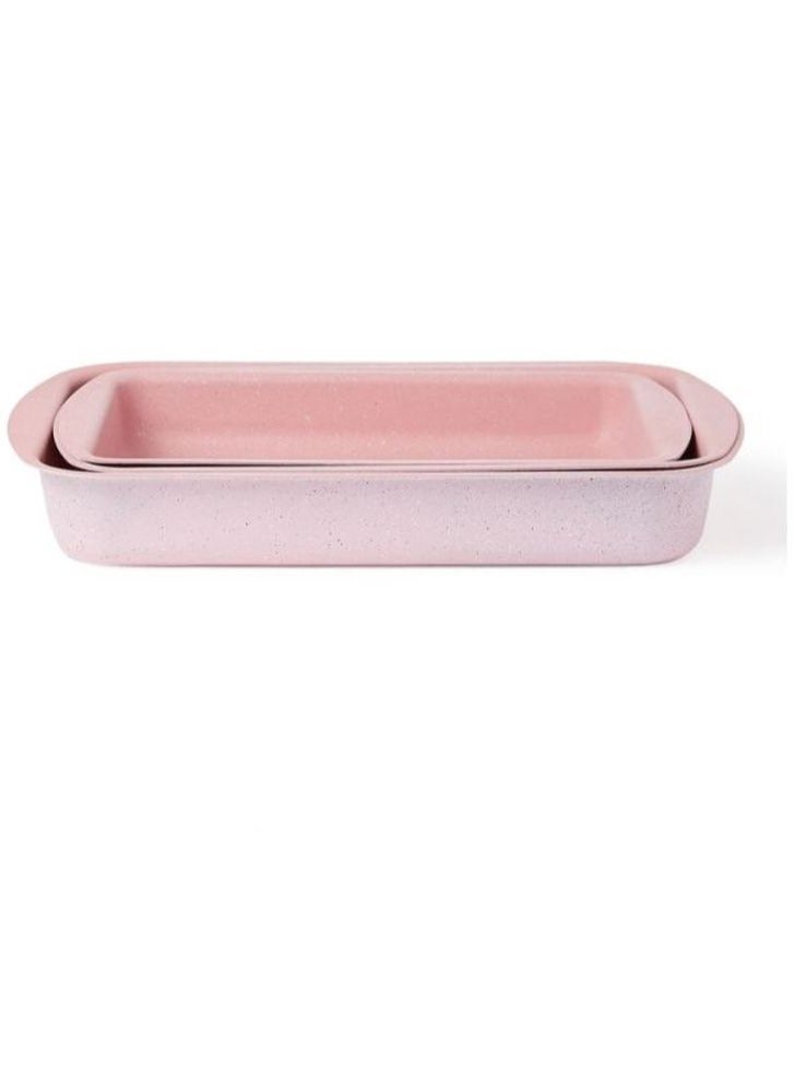 DubaiGallery 3-Pieces Granite Square Pan Set Pink Square Pan 1 (33x22), Square Pan 2 (35x25), Square Pan 3 (38x28)cm - Image 4