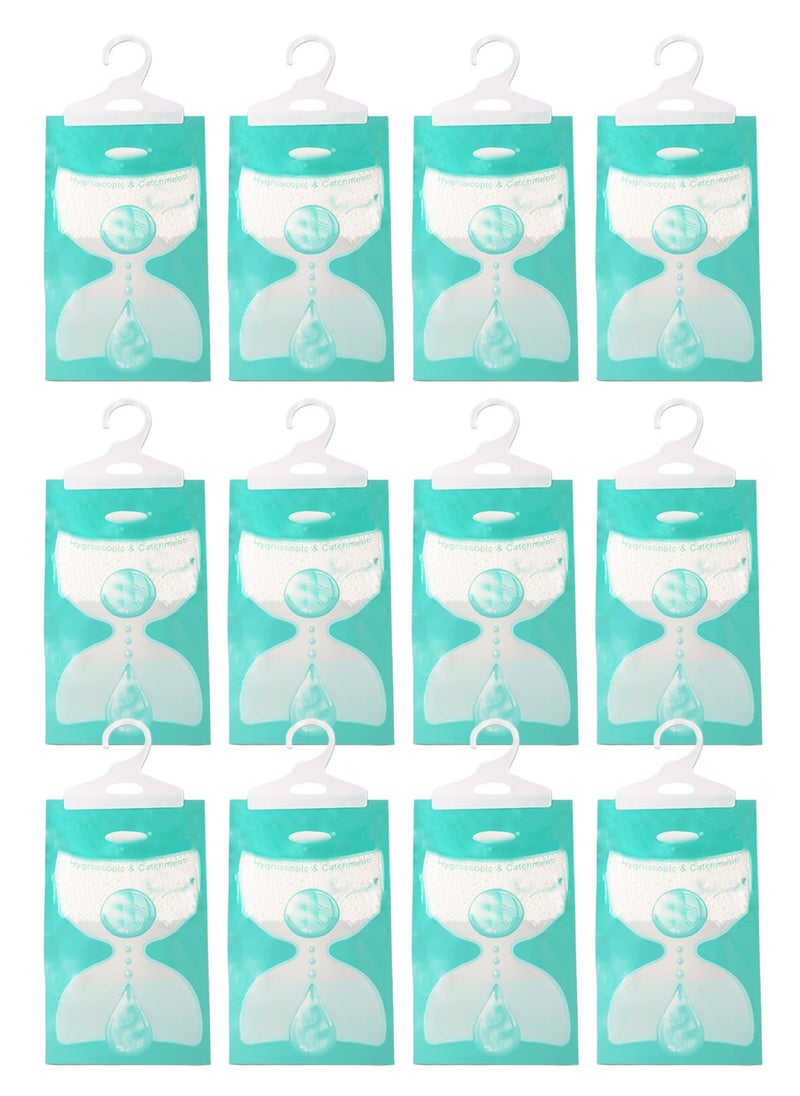Splendors Splendors 12 Count Hanging Moisture Absorbing Bags Hangable Moisture Absorber Large Capacity Hanging Dehumidifier Bag Anti-mold Desiccant For Closet Bathroom Car Storage Peach Fragrance  - Image 1