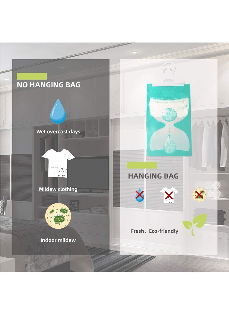 Splendors 12 Count Hanging Moisture Absorbing Bags Hangable Moisture Absorber Large Capacity Hanging Dehumidifier Bag Anti-mold Desiccant For Closet Bathroom Car Storage Peach Fragrance