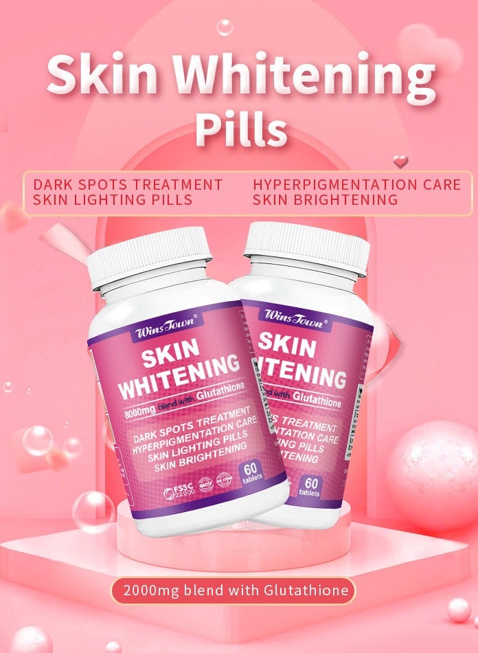Wins Town Glutathione Whitening Pills, Effective Skin Lightening Supplement, Anti Aging Antioxidant Hyperpigmentation Treatment Capsules, Skin Repair Pills For Melasma And Acne Scar Removal, 1pc - Image 2