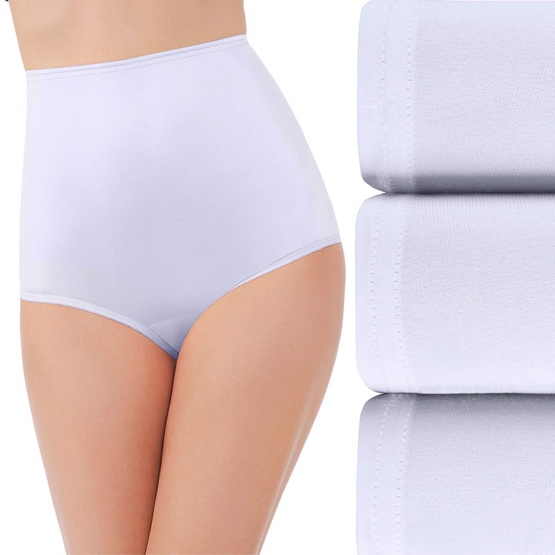 Vanity Fair womens Perfectly Yours Traditional Nylon Panties briefs underwear, 3 Pack - Star White, 6 US - Image 1