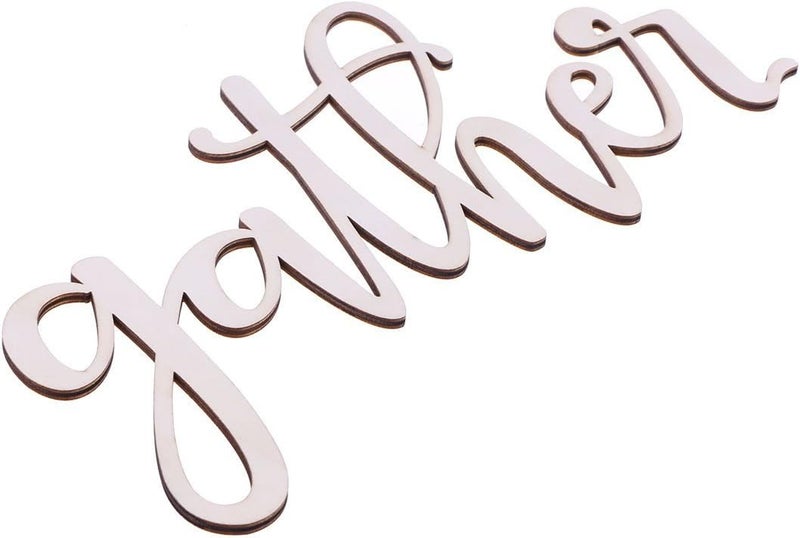 FRECI Gather Wooden Letter Sign Plaque Unfinished Wooden Hello Sign Wall Art Decoration - Image 2