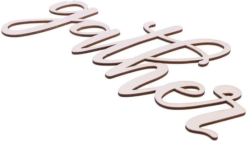 FRECI Gather Wooden Letter Sign Plaque Unfinished Wooden Hello Sign Wall Art Decoration - Image 3