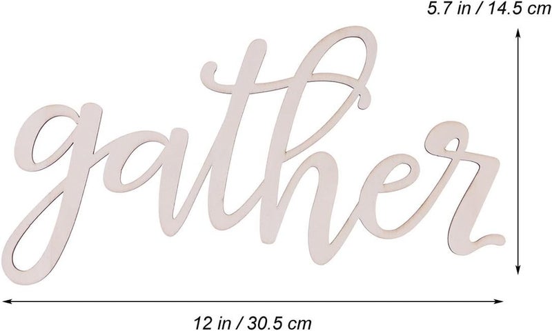 FRECI Gather Wooden Letter Sign Plaque Unfinished Wooden Hello Sign Wall Art Decoration - Image 4