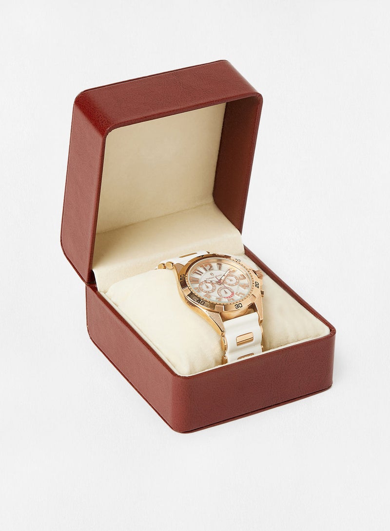 Philippe Moraly of Switzerland ساعة يد كرونوغراف بسوار مطاطي RC1455RWW - 45.5 ملم - أبيض - Image 5