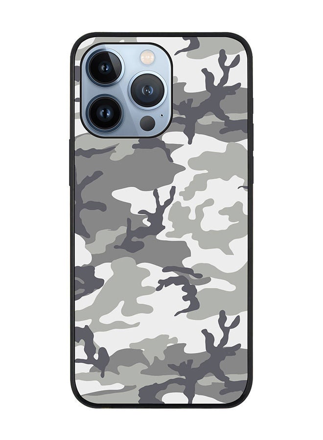 Stylizedd Rugged Black edge case for Apple iPhone 13 Pro Slim fit Soft Case Flexible Rubber Edges Anti Drop TPU Gel Thin Cover - Artic Camo - Image 1