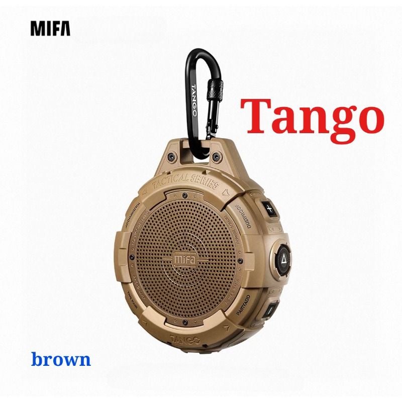 Mifa Tango Portable Bluetooth Speaker with Flashlight Ip67 Waterproof Shockproof 25 Hours Playtime Bright Bass, Brown - Image 1