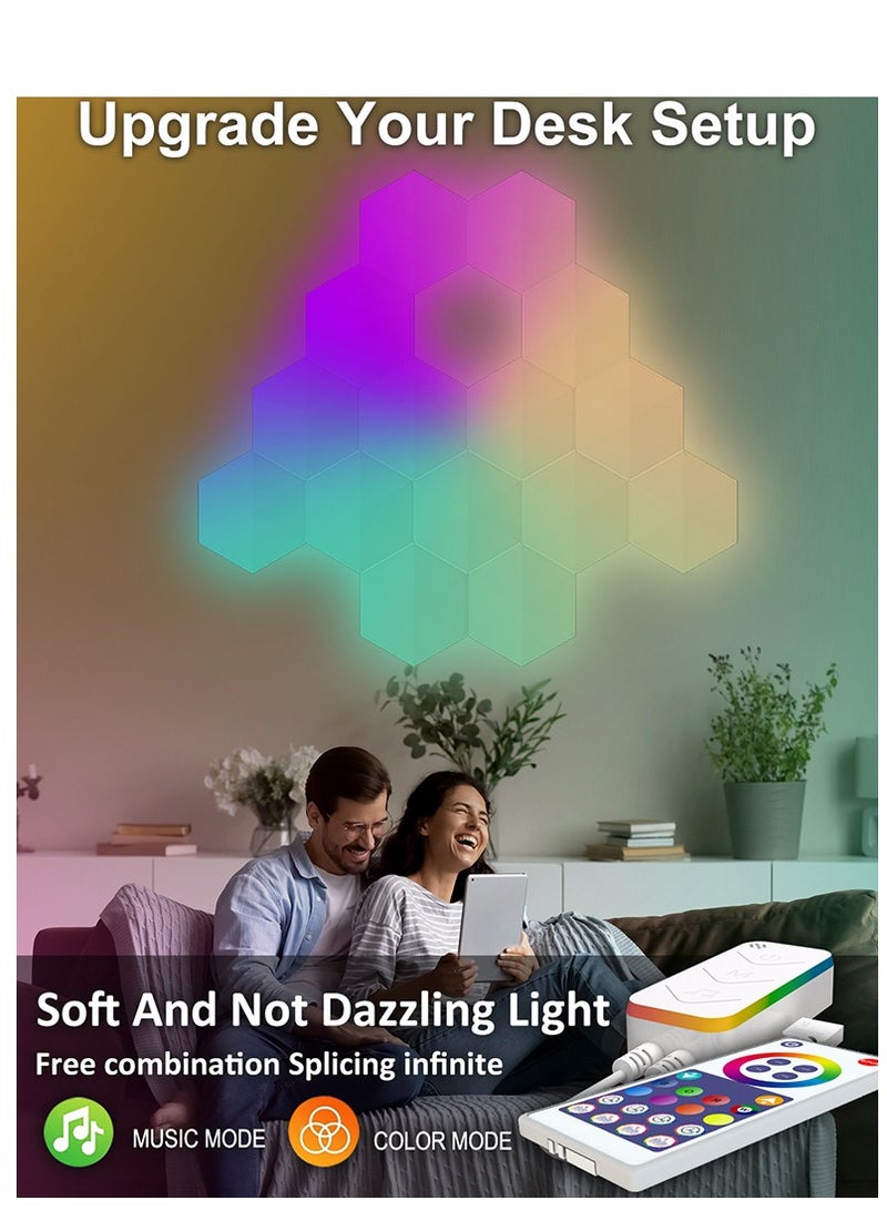 Furtey Hexagon LED Wall Lights Pro Gaming Setup - Smart App/Alexa Control + Music Sync Rhythm, RGB Remote Lighting System for E-Sports Room Decor (6PC Premium Kit) Arabic Language Support - Image 4