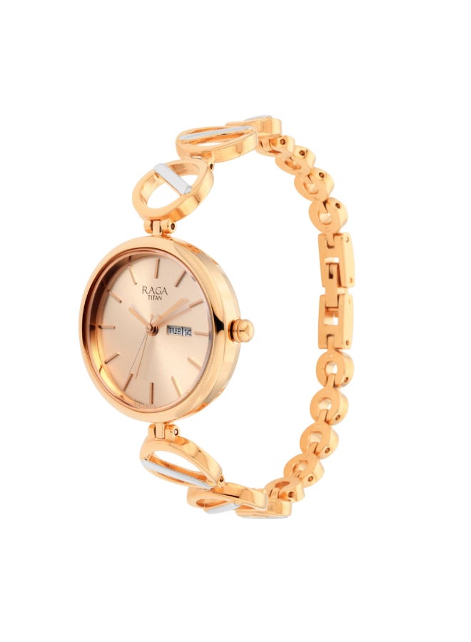 TITAN Raga Viva Analog Rose Gold Dial Women's Watch-NP2644KM02/NP2644KM02, Rose Gold, Rose Gold, bracelet - Image 3