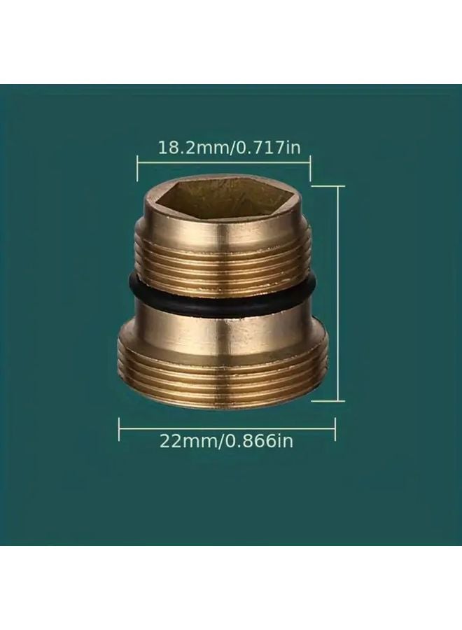 4 Pack Brass Faucet Adapter 22mm NPT Outer Thread to Outer Thread Aerator Oxygenator Connector - Image 4