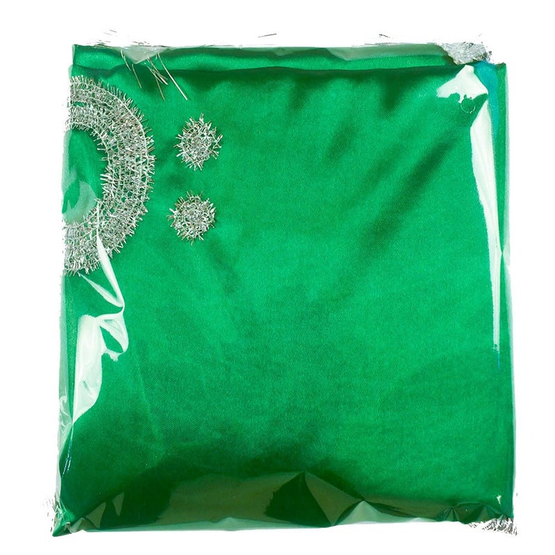 Dulhan DLC Green Satin Islamic ya Aabas Flag Mohrram Alam with Metallic Silver Embroidery 33 ft 1 mtr  - Image 4