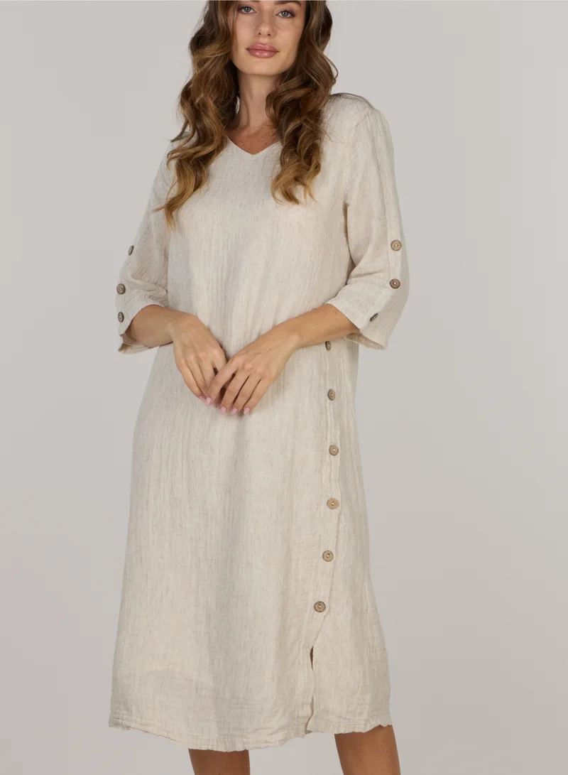 Just Nature light beige Jenny midi dress for Women | Best Price UAE