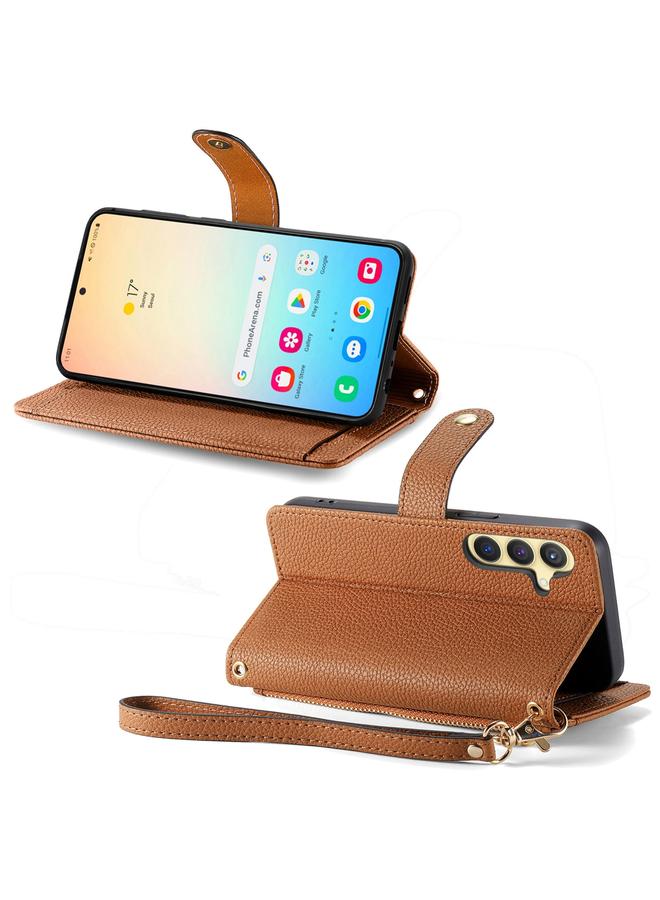 S-TOP Case For Samsung Galaxy S24+ 5G Love Zipper Lanyard Leather Phone Case - Image 4