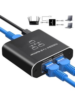 erorex Ethernet Splitter 1 to 2, 1000Mbps RJ45 Gigabit Network Splitter 2 Port, LAN Splitter with USB Type-C Power Cable for Computer, Hub, Switch, Router, ADSL, Digital TV, etc Working Simultaneously  - Image 1