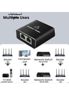 erorex Ethernet Splitter 1 to 2, 1000Mbps RJ45 Gigabit Network Splitter 2 Port, LAN Splitter with USB Type-C Power Cable for Computer, Hub, Switch, Router, ADSL, Digital TV, etc Working Simultaneously  - Image 4
