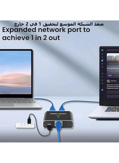 erorex Ethernet Splitter 1 to 2, 1000Mbps RJ45 Gigabit Network Splitter 2 Port, LAN Splitter with USB Type-C Power Cable for Computer, Hub, Switch, Router, ADSL, Digital TV, etc Working Simultaneously  - Image 3