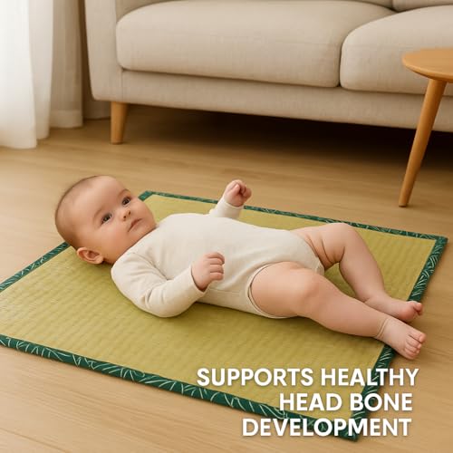 Crazyweaves Baby Grass Play Mat – 33x33 Inch | 100% Natural River Grass, Foldable & Washable Mat for Infants | Eco-Friendly Floor Mat for Baby Head Bone Development - Image 4