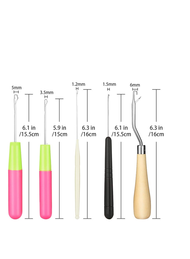 Dreadlocks Crochet Hooks Set, Latch Hook Crochet Needles, Dreadlocks Crochet Hook, Locking Hair Extensions Tool for Braid Craft, Dreadlocks, Gift to Friends, Lovers or Families - Image 2