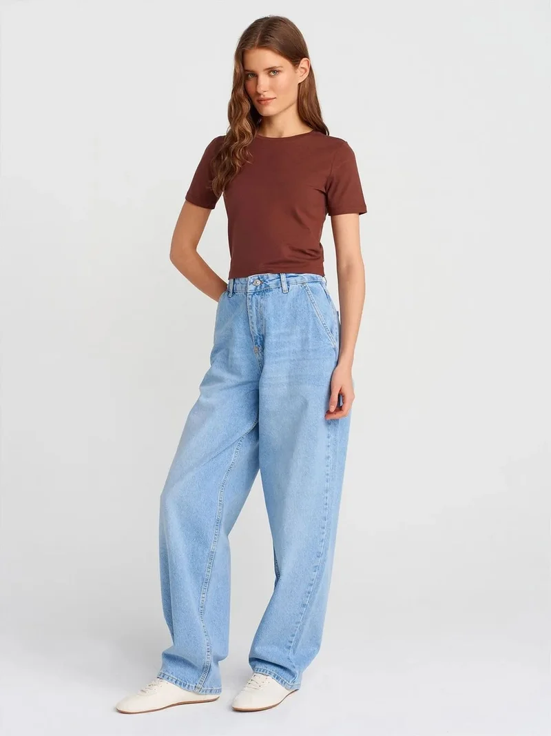 ديلفين Dilvin High-Waist Balloon Wide-Leg Jeans