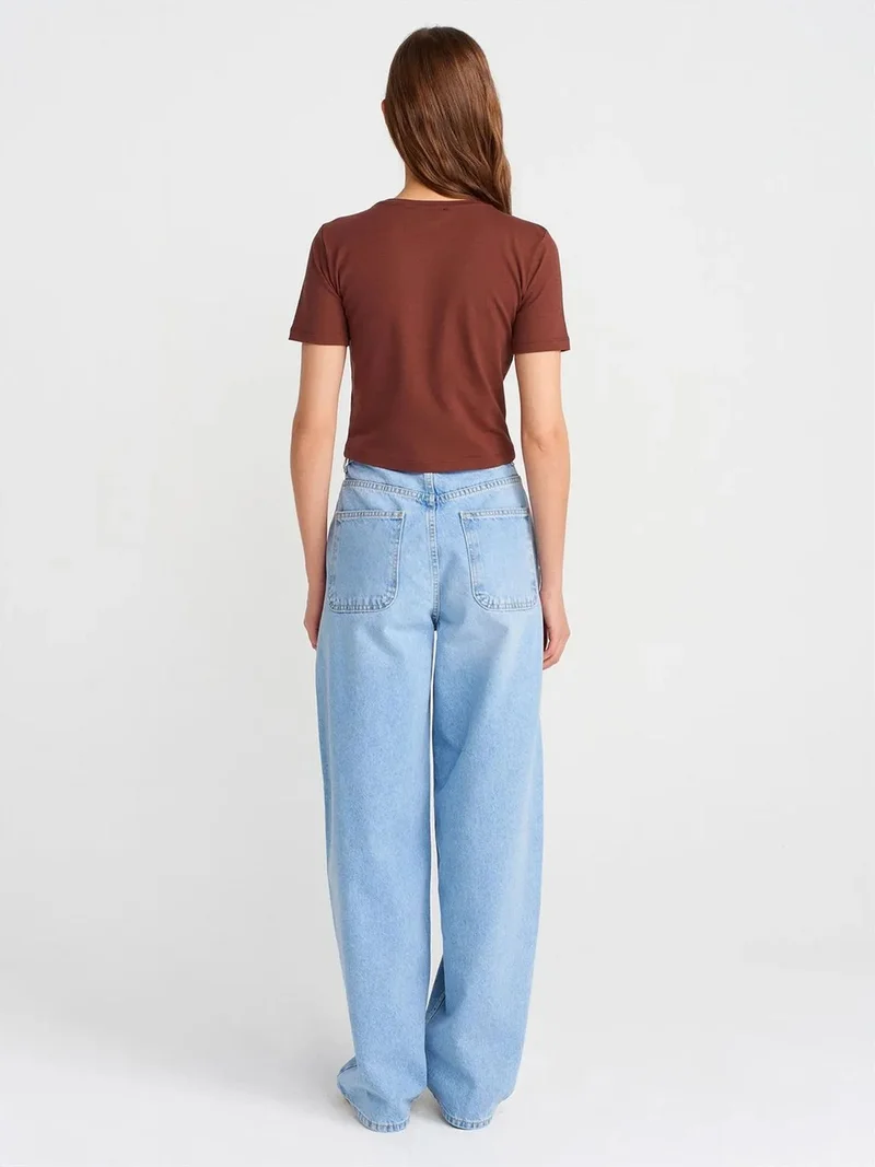 ديلفين Dilvin High-Waist Balloon Wide-Leg Jeans