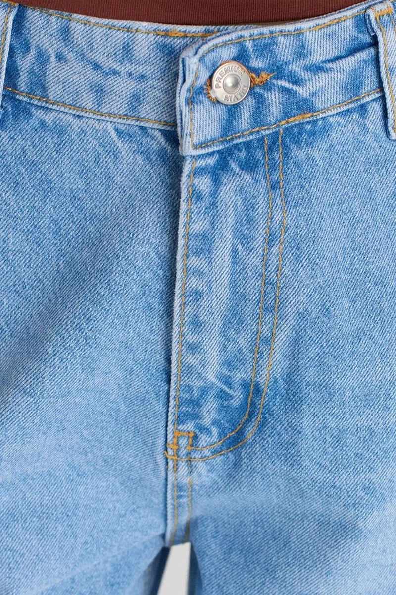 Dilvin Light-Mid Blue Denim DILVIN High-Waist Balloon Wide-Leg Jeans for Women | Best Price UAE