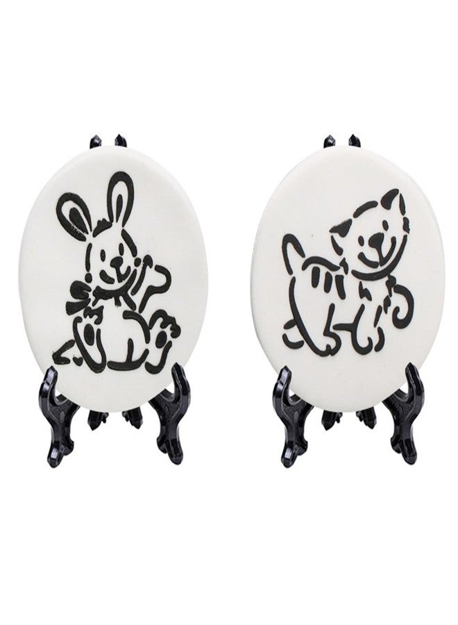 SK 3" High Black Plastic Display Stands Plate Holders to Display Pictures, Cookie, Placecards, Pack of 12 Easels (Black) - Image 2