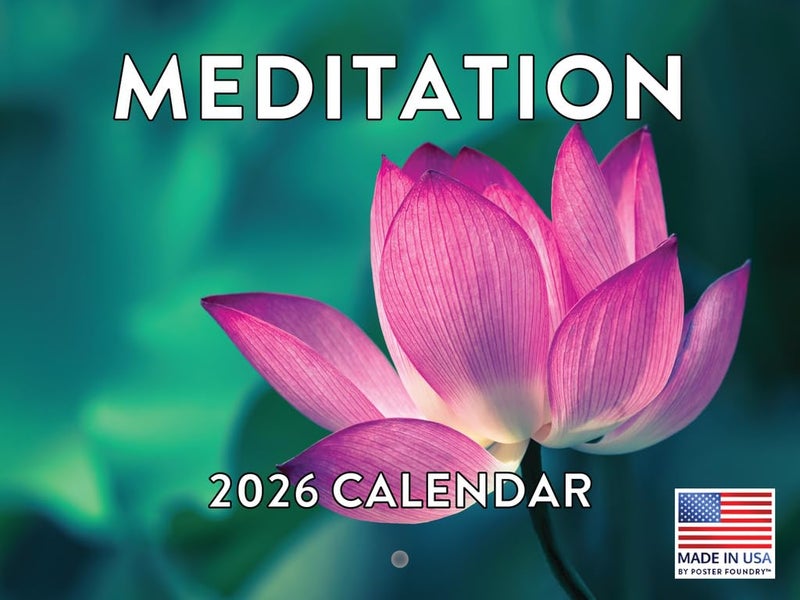 Poster Foundry Meditation Calendar 2026 Monthly Wall Calender 12 Month | American Made In The USA - Image 1