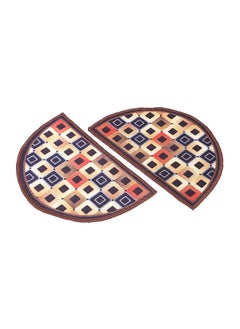 Status Contract Semi Circle/D-Shape Nylon Entrance Floor Door Mats/Non-Slip Carpet/Washable Dirt Trapper - Pack of 2, 38 X 58 Cm  - Image 4