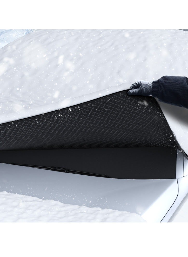 Generic Car front sun block enlarged moisture-proof Oxford cloth car sun protection heat insulation thickened snow block aluminum film sunshade  - Image 4