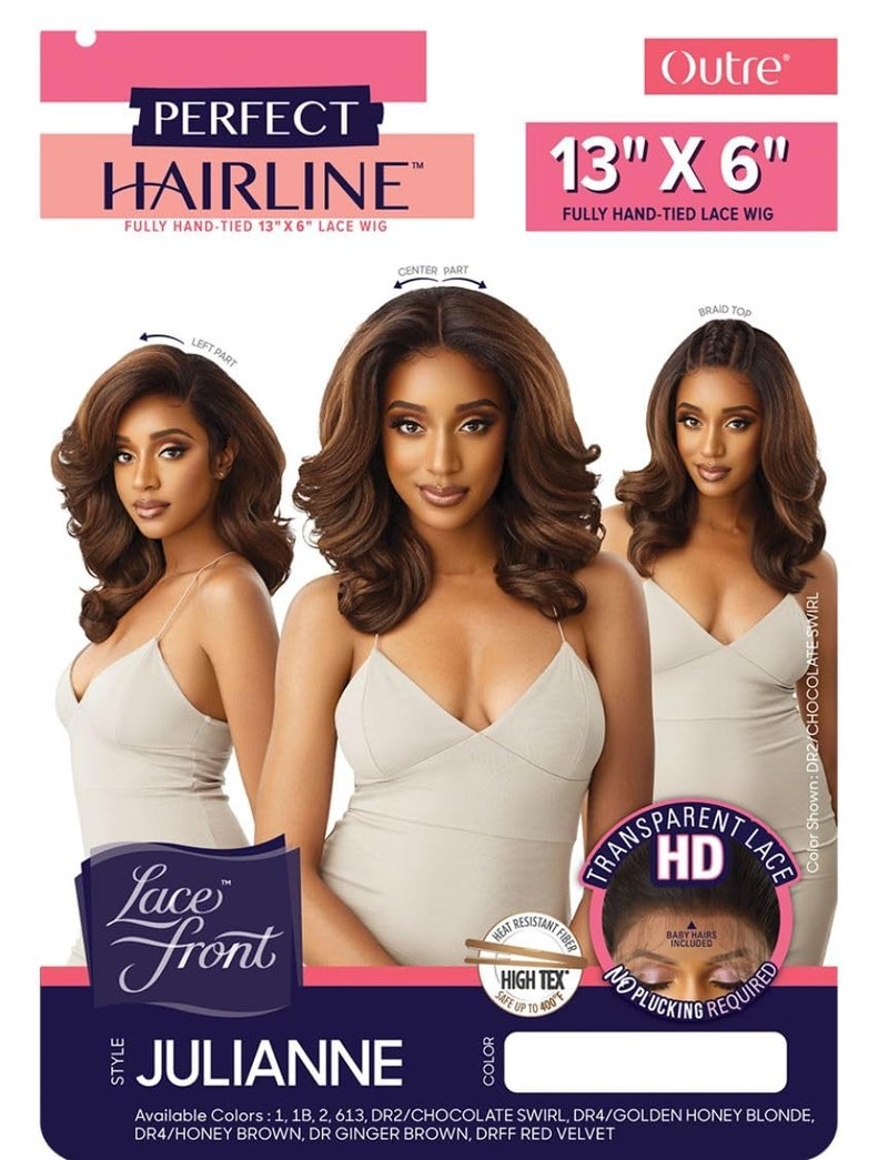 Outre LACEFRONT PERFECT HAIR LINE Glamorous Wavy Fully Hand-Tied 13â€x 6â€ Frontal HD Baby Hair Transparent Lace Easy-to-Style Heat Friendly - JULIANNE (1B) - Image 2