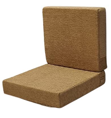 Naman Arts Sofa Foam Cushions in Velvet Zip Cover Warm and Decent Visual Stretchy Soft Velvet Fabric Multipurpose Using Cover Seat 22x21x4 Back 21x18x4 Density 32 Foam Beige - Image 1