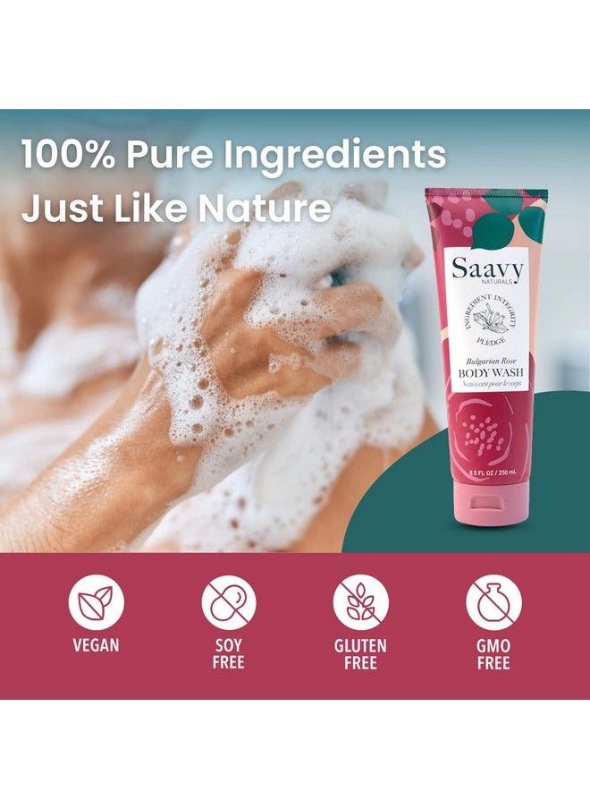Saavy Naturals Bulgarian Rose Body Wash | 8.5 Fl Oz (2Pack) | Nourishing Soft Skin Moisturizing Shower Gel Body Wash For Women And Men With Coconut Oil Aloe Vera Honeysuckle  - Image 4