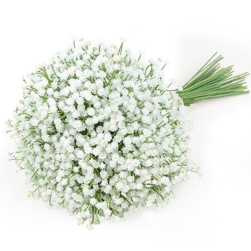 DEEMEI 15 PCS Babys Breath Artificial Flowers Fake Babys Breath Flowers Artificial Bulk White Gypsophila Bouquets Real Touch Faux Flowers for Wedding Floral Arrangement Party Home Decoration - Image 1