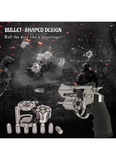 CZYY Metal Polyhedral Bullet Dice Set Of 7 With Spinning Revolver Cylinder Container Cyberpunk Style Dice For Warhammer 40K D&D Scifi War Or Crime Theme Tabletop Games (Sliver)  - Image 3