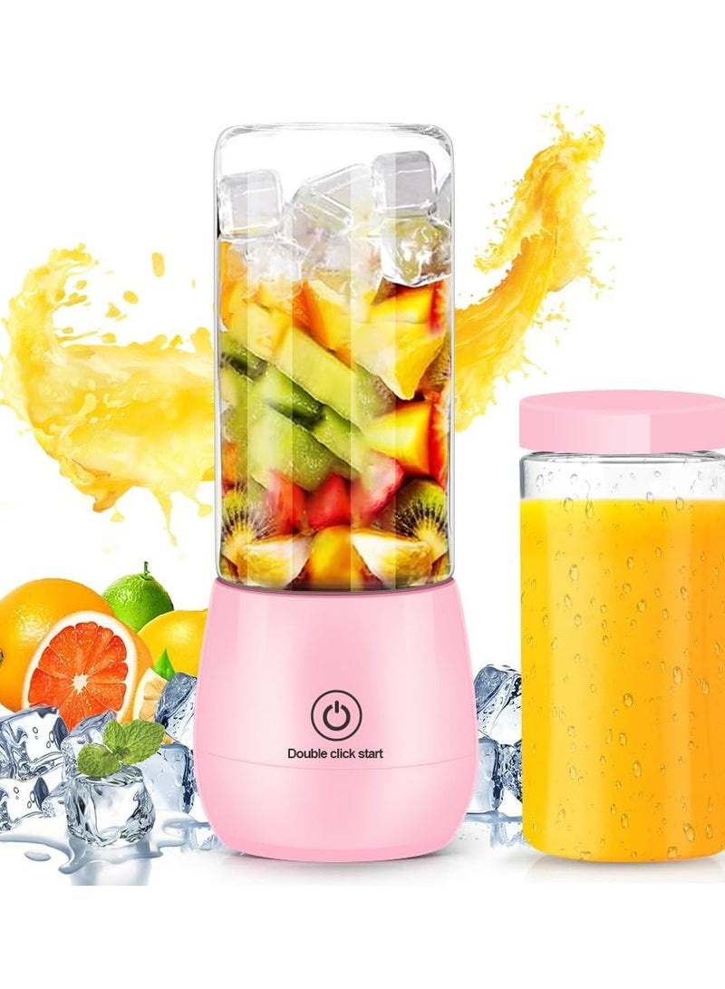 Portable Blender USB Rechargeable Smoothie Blender Personal Beach Blender for Shakes and Smoothies with 6 Sharp Blades Travel Lid One Touch Auto-cleaning Waterproof Blender for Kitchen - Image 1